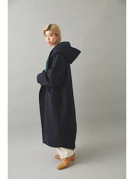 「アイテム（その他アウター、ブルー系）」を使った、nanakimuraさん（レディース・155cm）の秋コーディネート