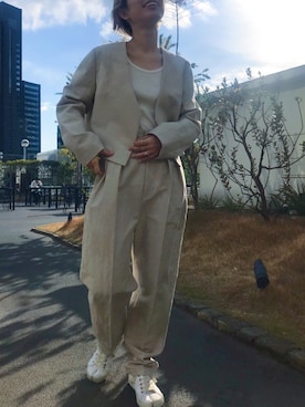 「6（ロク）のアイテム（タンクトップ）」を使った、nanakimuraさん（レディース・156cm）の春コーディネート