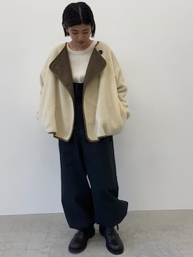 「BLACK BY MOUSSY（ブラックバイマウジー）のアイテム（オールインワン・サロペット）」を使った、nanakimuraさん（レディース・156cm）の秋コーディネート