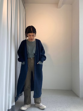 「ロングカーディガン」｜nanakimuraさん（レディース・156cm）の秋コーディネート
