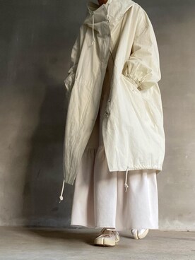 「BLACK BY MOUSSY（ブラックバイマウジー）のアイテム（モッズコート）」を使った、nanakimuraさん（レディース・156cm）の冬コーディネート