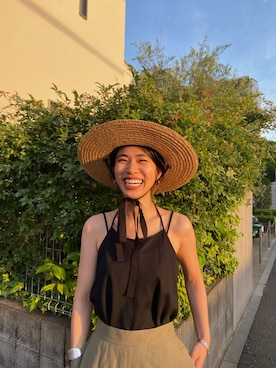 「アイテム（キャミソール、ブラック系）」を使った、nanakimuraさん（レディース・156cm）の夏コーディネート