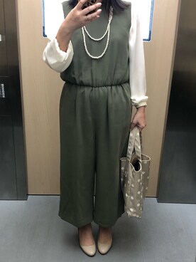 「Te chichi TERRASSE（テチチテラス）のアイテム（オールインワン・サロペット）」を使った、yunakoさん（レディース・158cm）の春コーディネート