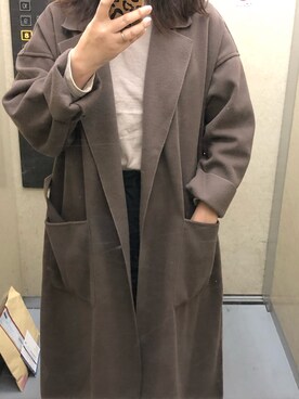 「GRL（グレイル）のリバーロングコート（その他アウター）」を使った、yunakoさん（レディース・158cm）の春コーディネート