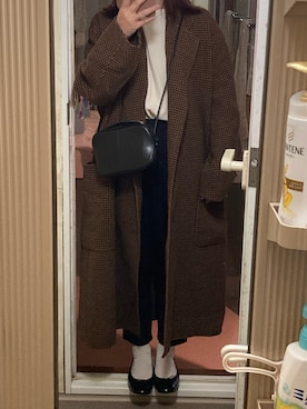 「オーバーコート」｜「アイテム（バレエシューズ）」を使った、yunakoさん（レディース・158cm）の冬コーディネート