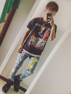 「INTERBREED（インターブリード）のアイテム（トップス）」を使った、鮫ハダさん（メンズ・170cm）の夏コーディネート