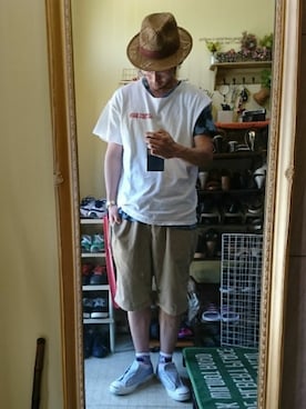 「OJISUN（オジサン）のアイテム」を使った、Akiさん（メンズ・176cm）の夏コーディネート