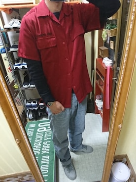 「DAISO（DAISO）のアイテム（アナログ腕時計）」を使った、Akiさん（メンズ・176cm）の冬コーディネート