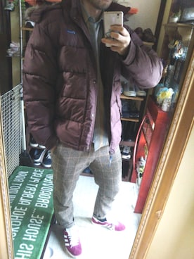 「PEN FIELD（ペンフィールド）のアイテム（ダウンジャケット/コート）」を使った、Akiさん（メンズ・176cm）の冬コーディネート