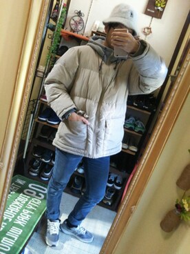 「New Balance」｜「アイテム（キャスケット）」を使った、Akiさん（メンズ・176cm）の冬コーディネート