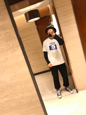 「アイテム（キャップ）」を使った、Lalalaさん（メンズ・181cm）の冬コーディネート