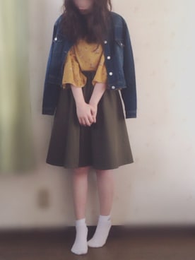 「GRL（グレイル）のアイテム（デニムジャケット）」を使った、miiiさん（レディース・162cm）の春コーディネート