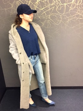 「AMERI」｜「アイテム（キャップ）」を使った、SHiORiさん（レディース・157cm）の秋コーディネート