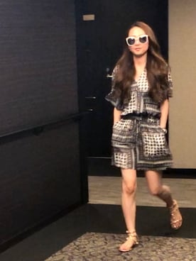 「アイテム（つなぎ/オールインワン、ブルー系）」を使った、SHiORiさん（レディース・157cm）の春コーディネート