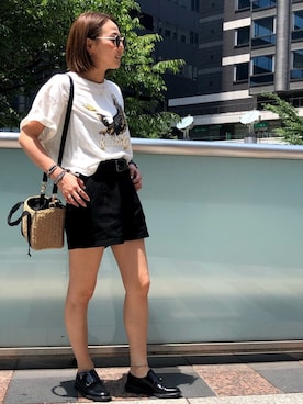 「ダブルモンク」｜「アイテム（アクセサリー）」を使った、SHiORiさん（レディース・158cm）の夏コーディネート