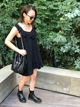 「Saint Laurent」｜「アイテム（ワンピース/ドレス）」を使った、SHiORiさん（レディース・158cm）の秋コーディネート