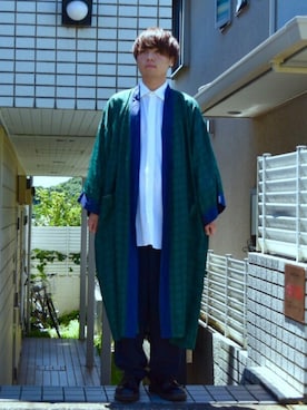 「シルク」｜「アイテム（その他アウター）」を使った、みとらさん（メンズ・173cm）の夏コーディネート