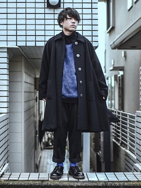 「アイテム（ステンカラーコート）」を使った、みとらさん（メンズ・173cm・10代）の秋コーディネート