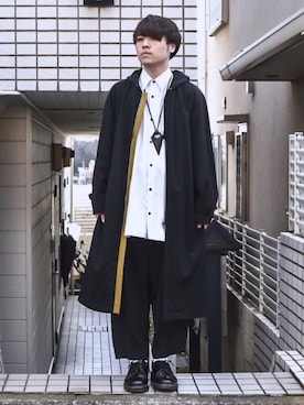 「COMME des GARCONS HOMME（コム デ ギャルソン・オム）のアイテム（その他アウター）」を使った、みとらさん（メンズ・173cm）の春コーディネート