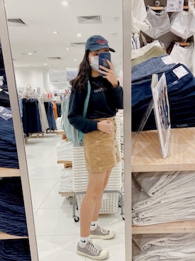 「Abercrombie&Fitch（アバークロンビーアンドフィッチ）のアイテム（帽子）」を使った、cly (❁´ω`❁)さん（レディース・155cm）の春コーディネート
