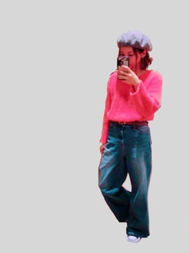 「フェザー」｜「アイテム（ハンチング/ベレー帽）」を使った、saayanさん（レディース・153cm）の秋コーディネート
