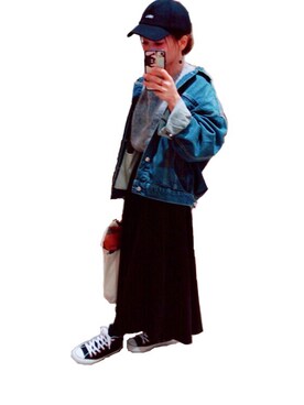 「OZOC（オゾック）のアイテム（キャップ）」を使った、saayanさん（レディース・153cm）の秋コーディネート