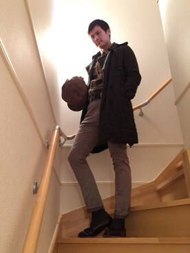 「ドラフトリーバイス」｜「アイテム（ダウンジャケット/コート）」を使った、mamosさん（メンズ・187cm）の冬コーディネート