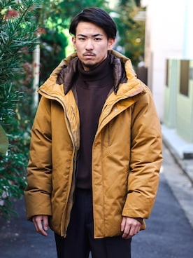 「MR.OLIVE（ミスターオリーブ）のアイテム（ダウンジャケット/コート）」を使った、飯島葵さん（メンズ・176cm）の秋コーディネート