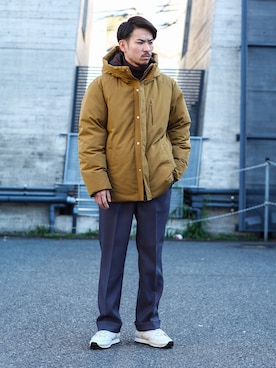 「MR.OLIVE（ミスターオリーブ）のアイテム（ダウンジャケット/コート）」を使った、飯島葵さん（メンズ・176cm）の冬コーディネート