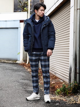 「MR.OLIVE（ミスターオリーブ）のアイテム（ダウンジャケット/コート）」を使った、飯島葵さん（メンズ・176cm）の冬コーディネート