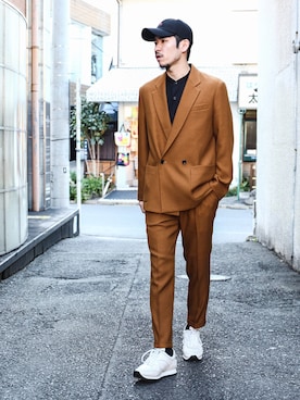 「MR.OLIVE（ミスターオリーブ）のアイテム（帽子）」を使った、飯島葵さん（メンズ・176cm）の冬コーディネート