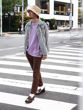 「MR.OLIVE（ミスターオリーブ）のアイテム（ハット）」を使った、飯島葵さん（メンズ・176cm）の冬コーディネート