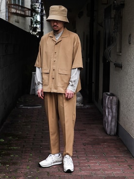 「MR.OLIVE（ミスターオリーブ）のアイテム（ハット）」を使った、飯島葵さん（メンズ・176cm）の冬コーディネート