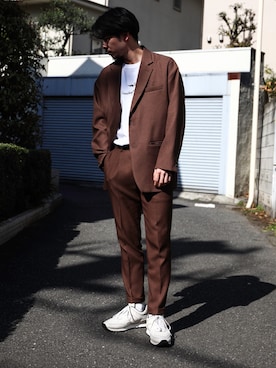 「MR.OLIVE（ミスターオリーブ）のアイテム」を使った、飯島葵さん（メンズ・176cm）の春コーディネート