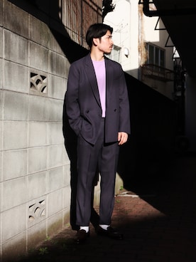 「MR.OLIVE（ミスターオリーブ）のアイテム（パンツ）」を使った、飯島葵さん（メンズ・176cm）の春コーディネート