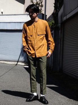 「MR.OLIVE（ミスターオリーブ）のアイテム」を使った、飯島葵さん（メンズ・176cm）の春コーディネート