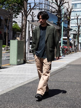 「MR.OLIVE（ミスターオリーブ）のアイテム（ジャケット/アウター）」を使った、飯島葵さん（メンズ・176cm）の春コーディネート