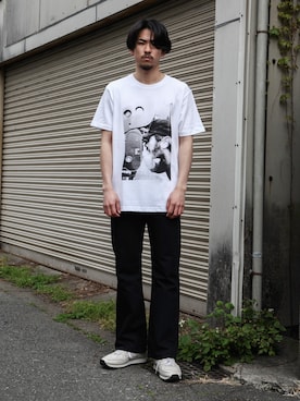 「フレアデニム」｜飯島葵さん（メンズ・176cm）の春コーディネート