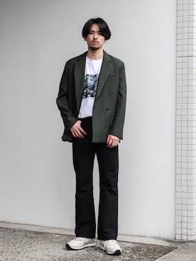 「MR.OLIVE（ミスターオリーブ）のアイテム（ジャケット/アウター）」を使った、飯島葵さん（メンズ・176cm）の春コーディネート