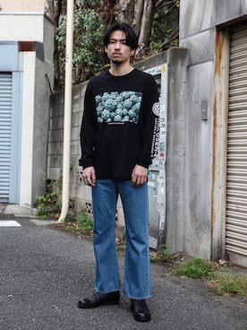 「ボタニカル」｜飯島葵さん（メンズ・176cm）の春コーディネート