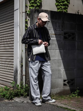 「MR.OLIVE（ミスターオリーブ）のアイテム（キャップ）」を使った、飯島葵さん（メンズ・176cm）の春コーディネート