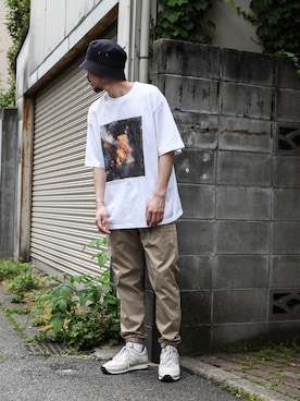 「MR.OLIVE（ミスターオリーブ）のアイテム」を使った、飯島葵さん（メンズ・176cm）の春コーディネート