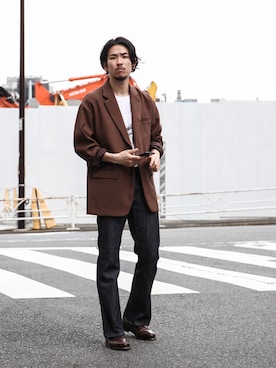 「MR.OLIVE（ミスターオリーブ）のアイテム（ジャケット/アウター）」を使った、飯島葵さん（メンズ・176cm）の春コーディネート