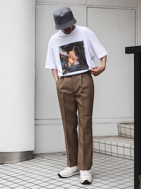 「MR.OLIVE（ミスターオリーブ）のアイテム（パンツ）」を使った、飯島葵さん（メンズ・176cm）の夏コーディネート