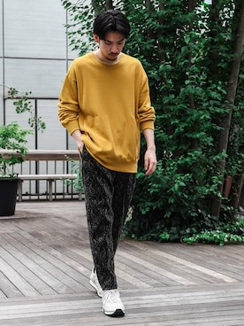 「アイテム（スウェット）」を使った、飯島葵さん（メンズ・176cm）の夏コーディネート