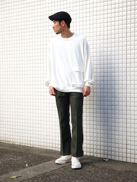 「MR.OLIVE（ミスターオリーブ）のアイテム」を使った、飯島葵さん（メンズ・176cm）の秋コーディネート
