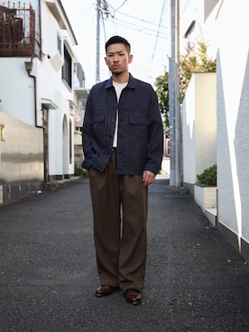 「MR.OLIVE（ミスターオリーブ）のアイテム（ジャケット/アウター）」を使った、飯島葵さん（メンズ・176cm）の秋コーディネート