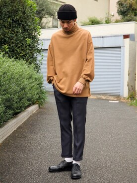 「MR.OLIVE（ミスターオリーブ）のアイテム（帽子）」を使った、飯島葵さん（メンズ・176cm）の秋コーディネート