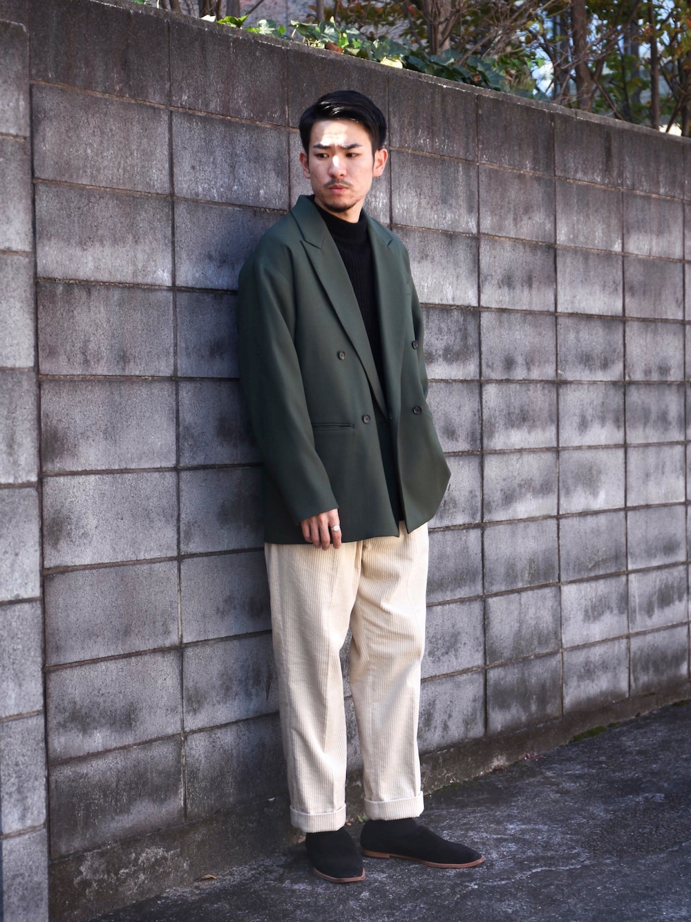 セットアップ対応】RETORO POLYESTER TWILL / オーバーサイズ ダブル 