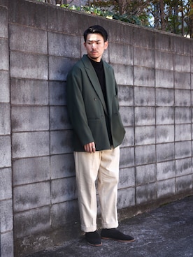 「MR.OLIVE（ミスターオリーブ）のアイテム（ジャケット/アウター）」を使った、飯島葵さん（メンズ・176cm）の秋コーディネート